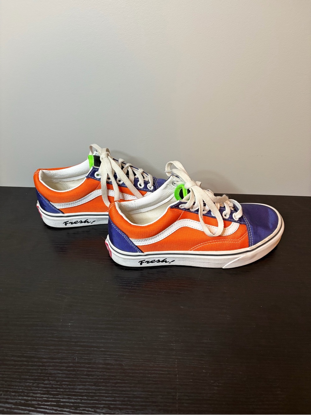 Vans Old Skool Orange, Blue & White Low-Top Sneakers - Picture 4 of 6